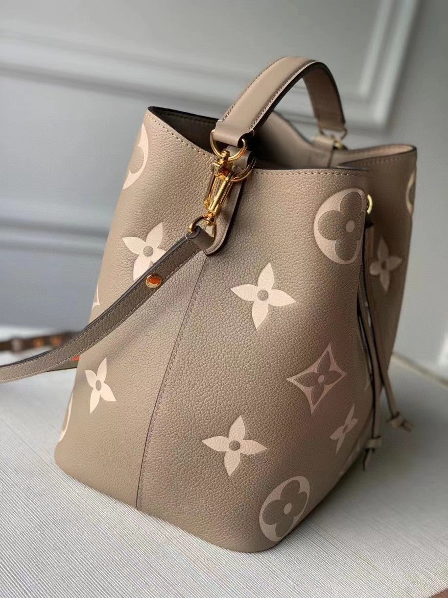 Louis Vuitton NéoNoé MM Monogram Empreinte Leather Bucket Bag - Turtledove Beige