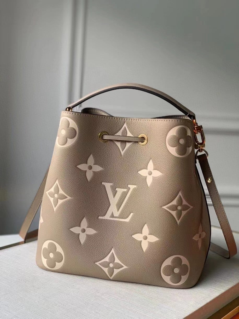Louis Vuitton NéoNoé MM Monogram Empreinte Leather Bucket Bag - Turtledove Beige