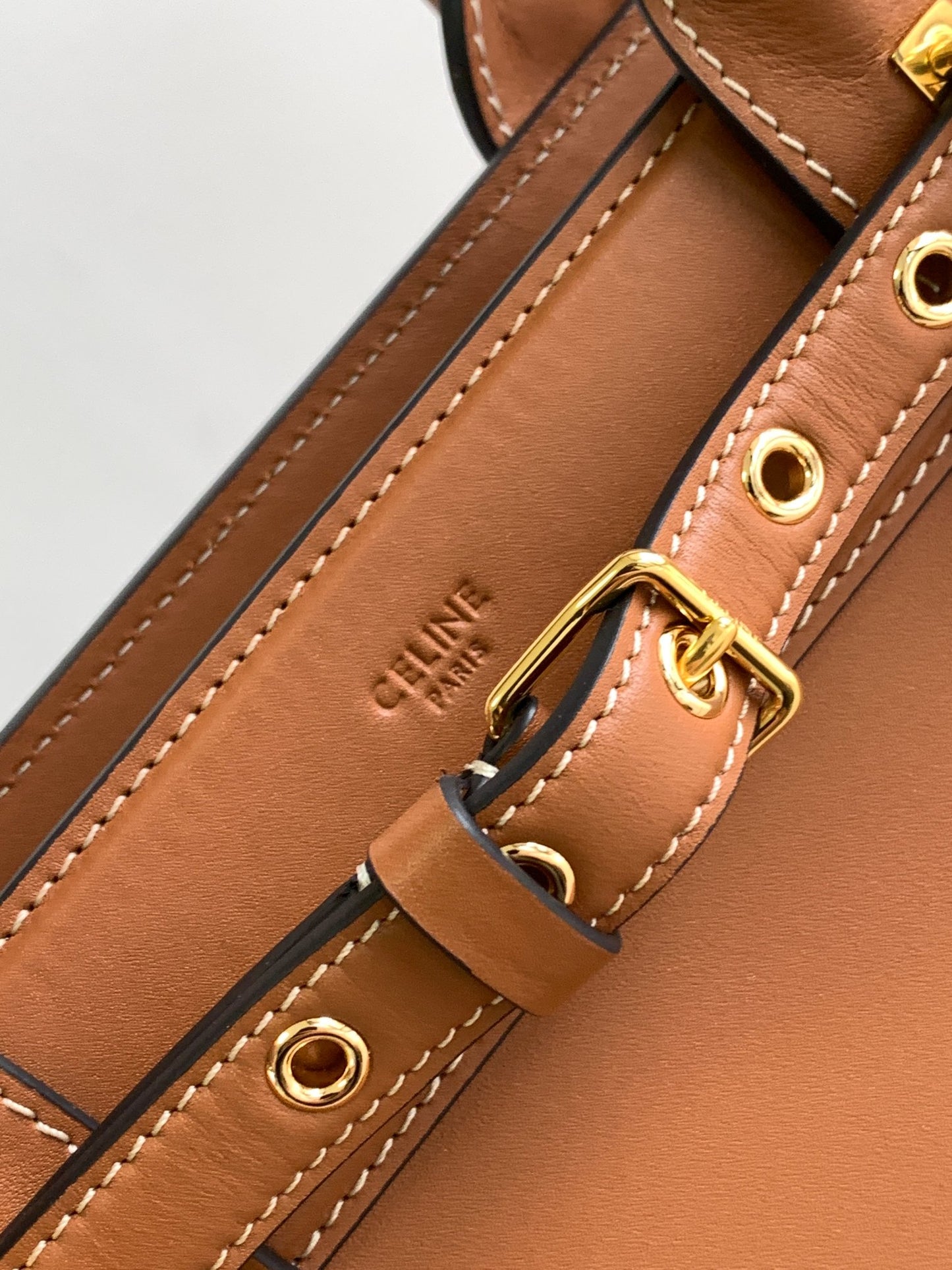 Celine Medium Big Bag in Tan Grained Calfskin Leather Tote Bag