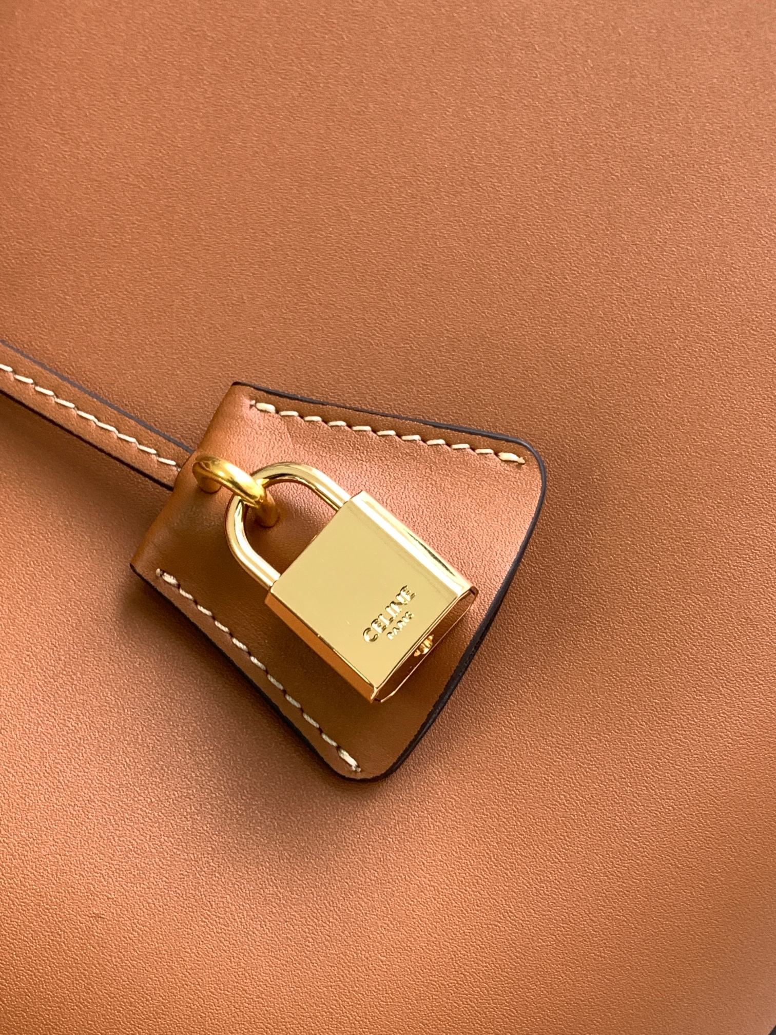 Celine Medium Big Bag in Tan Grained Calfskin Leather Tote Bag