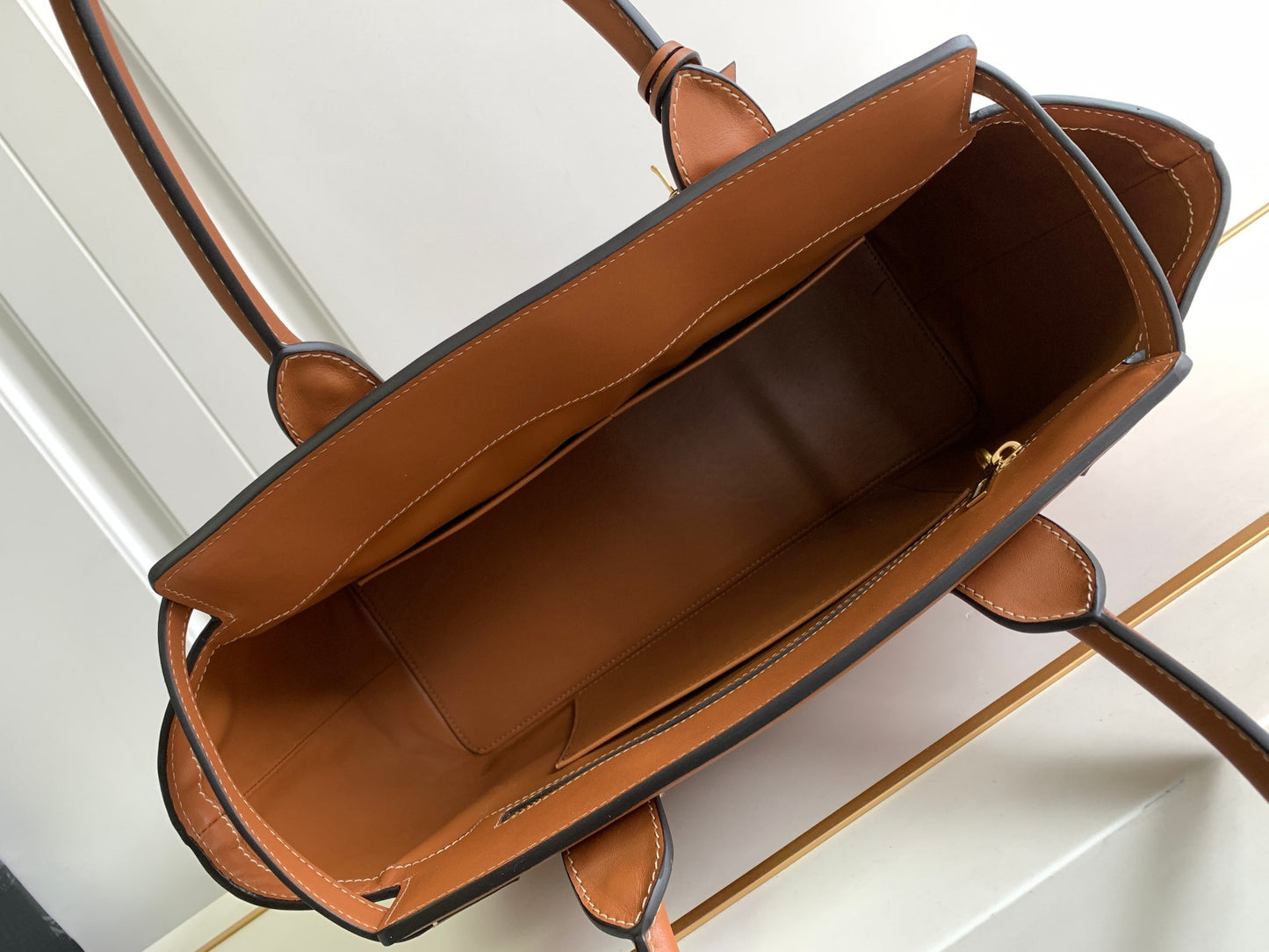 Celine Medium Big Bag in Tan Grained Calfskin Leather Tote Bag