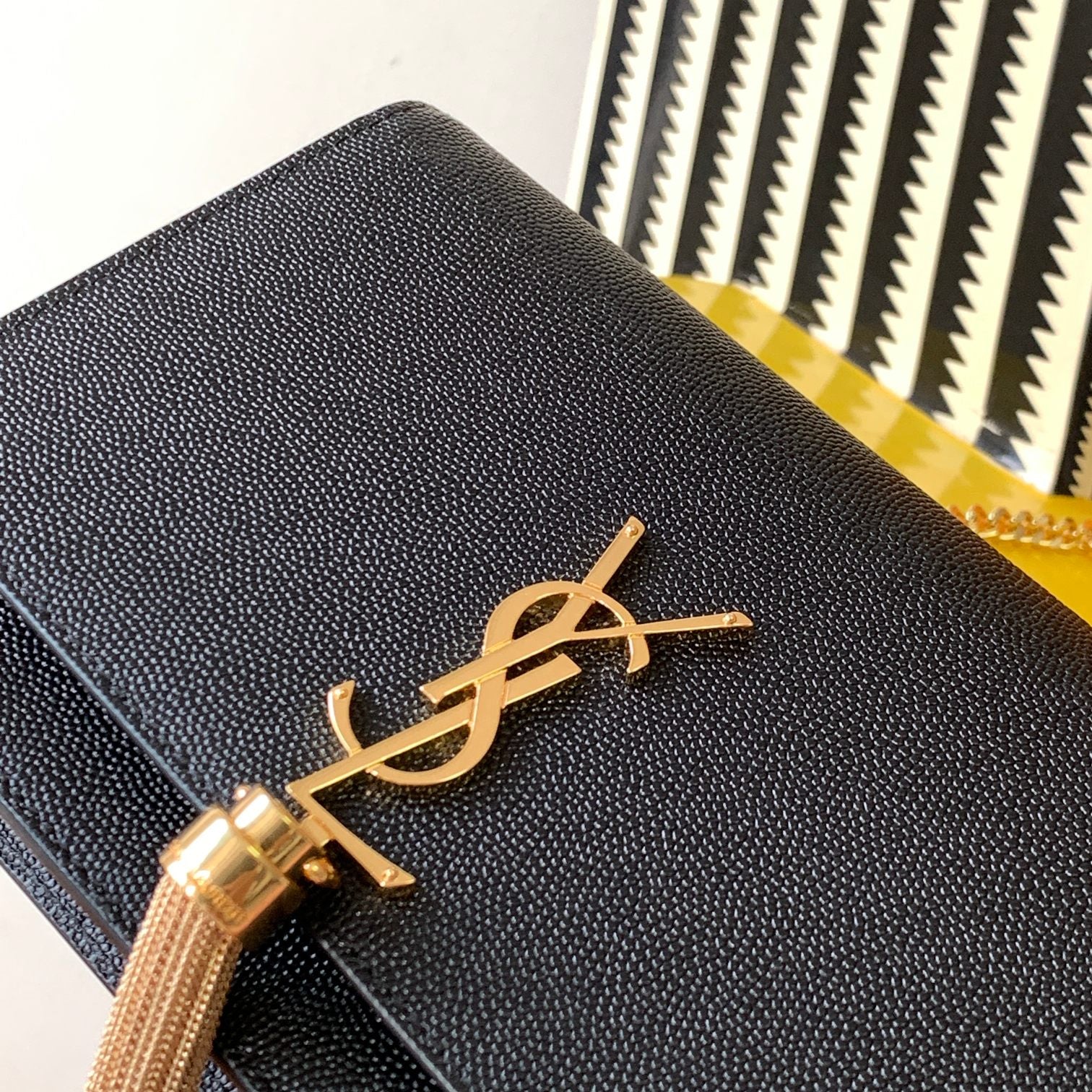 Saint Laurent Kate Small Tassel Bag - Black Grain de Poudre Leather
