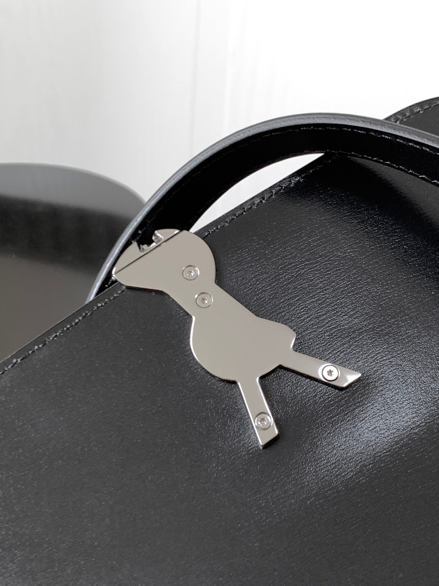 Saint Laurent Small Solferino Satchel in Black Box Leather