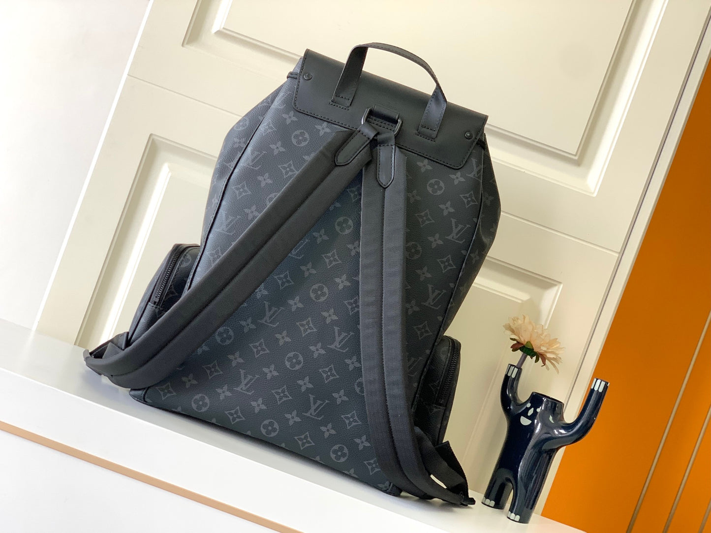 Louis Vuitton Trio Backpack Monogram Eclipse Canvas Black Leather