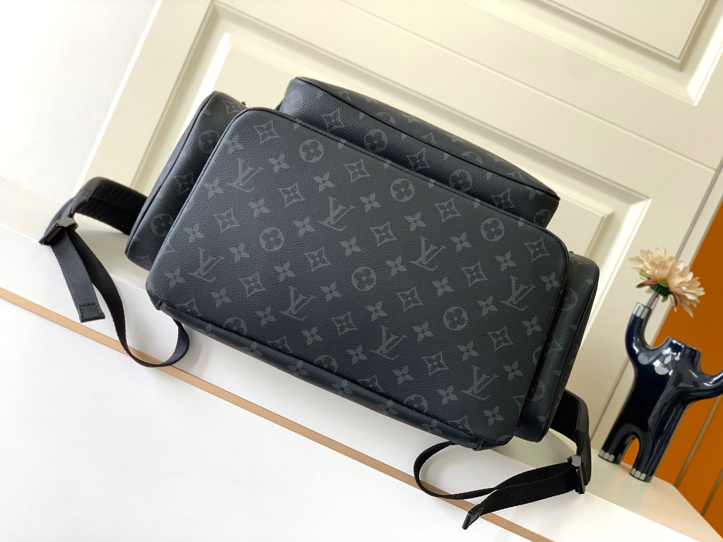 Louis Vuitton Trio Backpack Monogram Eclipse Canvas Black Leather
