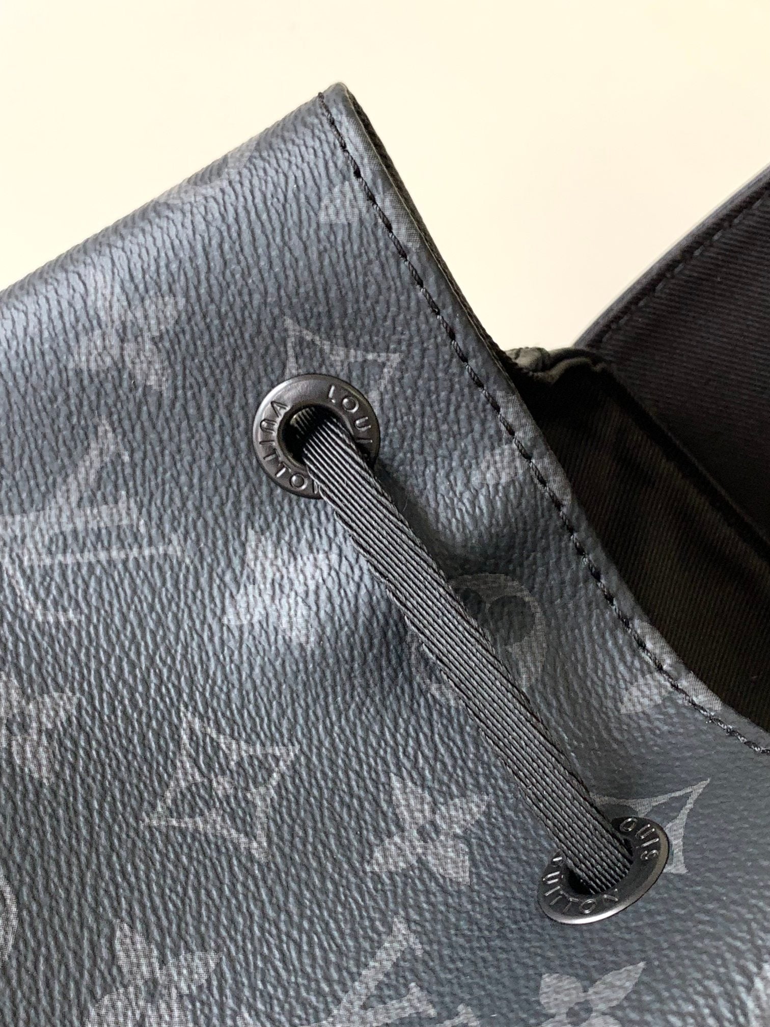 Louis Vuitton Trio Backpack Monogram Eclipse Canvas Black Leather