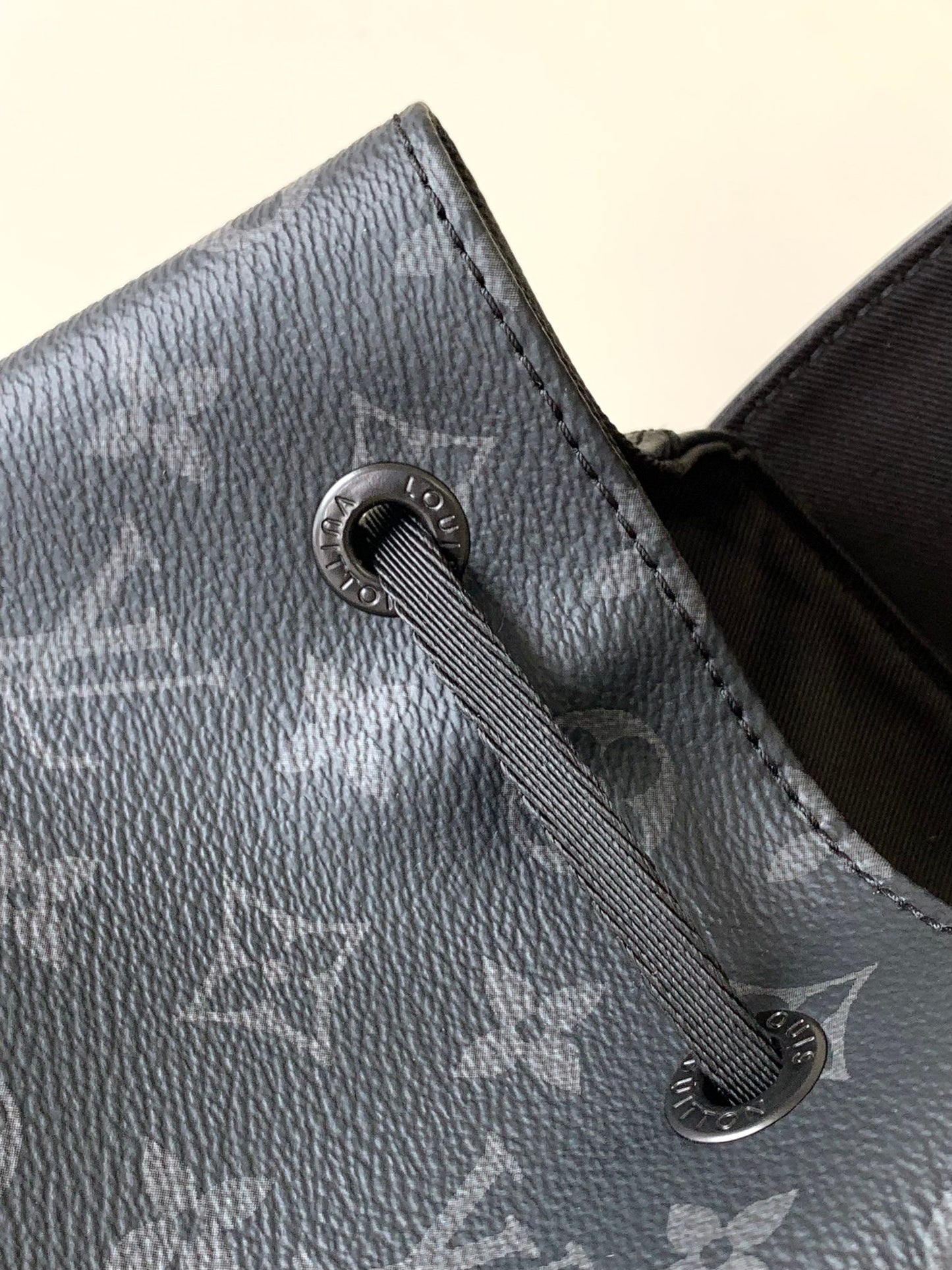 Louis Vuitton Trio Backpack Monogram Eclipse Canvas Black Leather