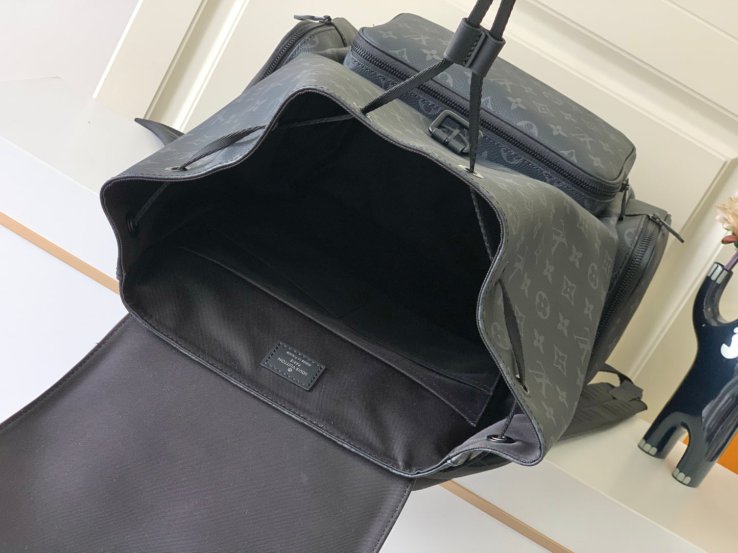 Louis Vuitton Trio Backpack Monogram Eclipse Canvas Black Leather