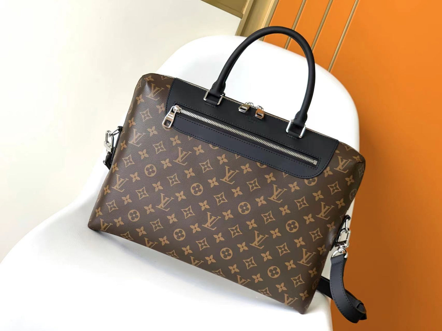 Louis Vuitton Porte-Documents Voyage PM Monogram Macassar Canvas Briefcase