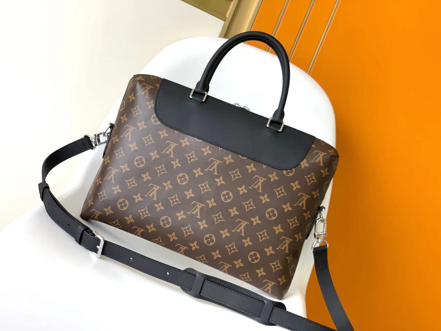 Louis Vuitton Porte-Documents Voyage PM Monogram Macassar Canvas Briefcase