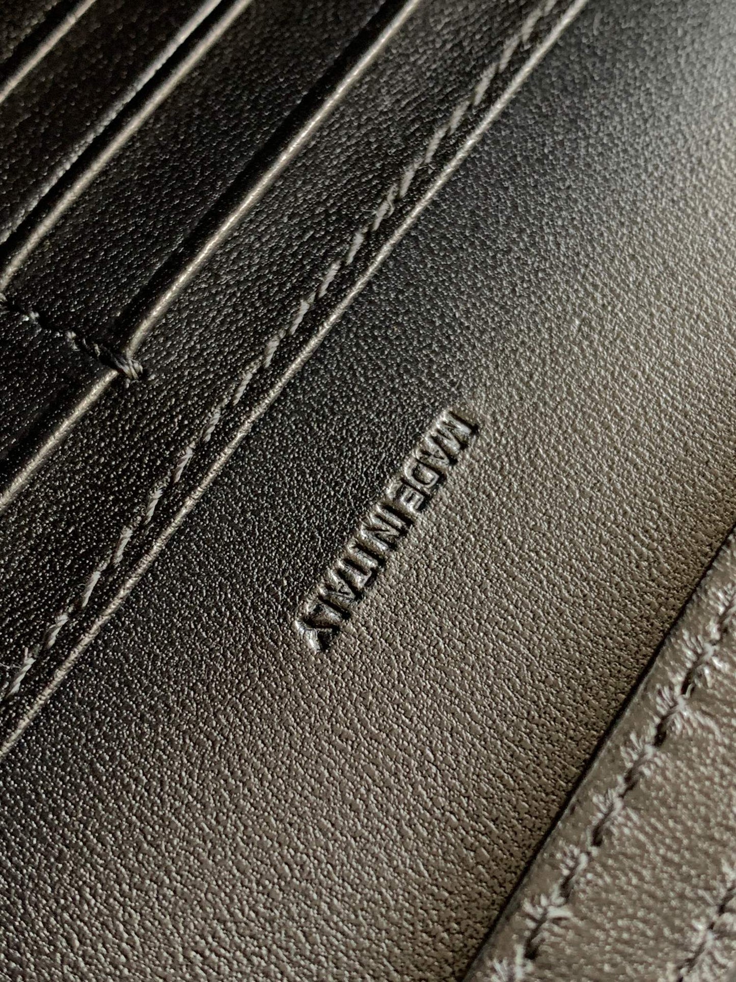 Celine Triomphe Wallet on Chain in Black Shiny Calfskin with Gold Hardware