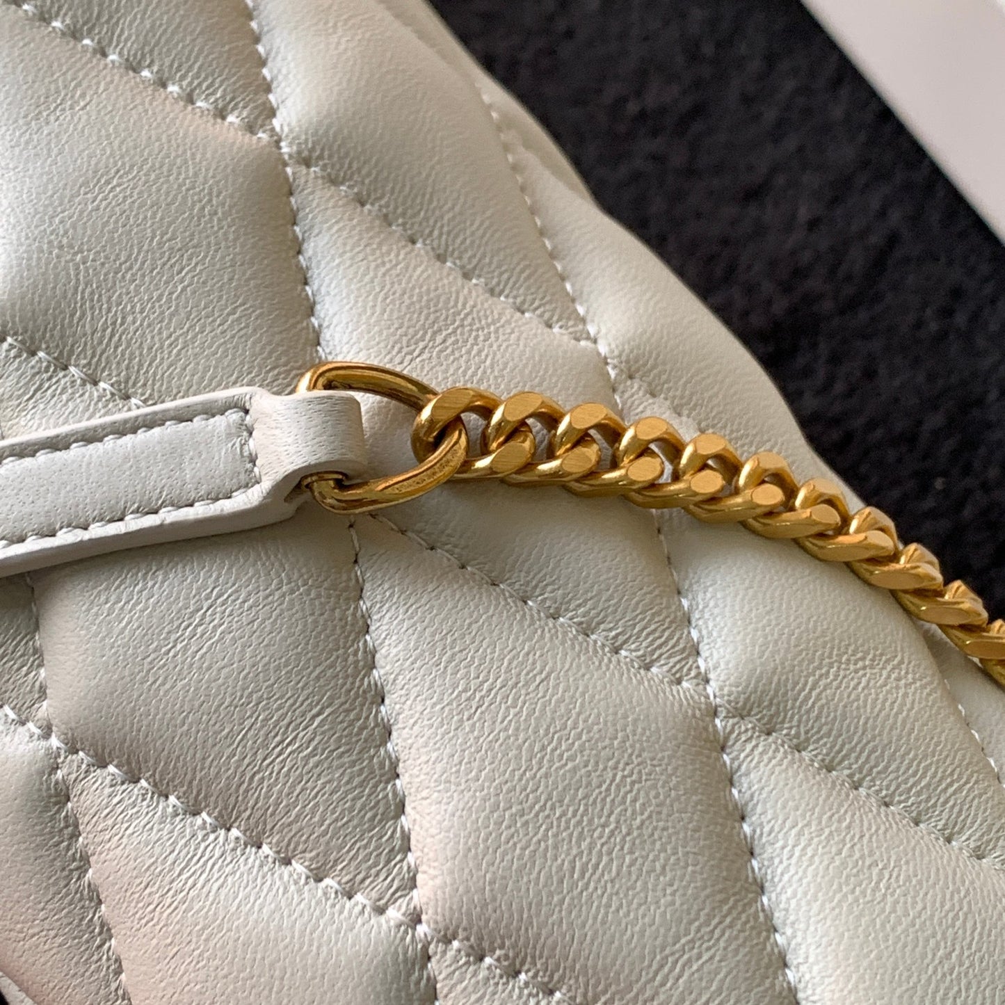 Saint Laurent Sade Mini Quilted Leather Tube Bag - Light Grey