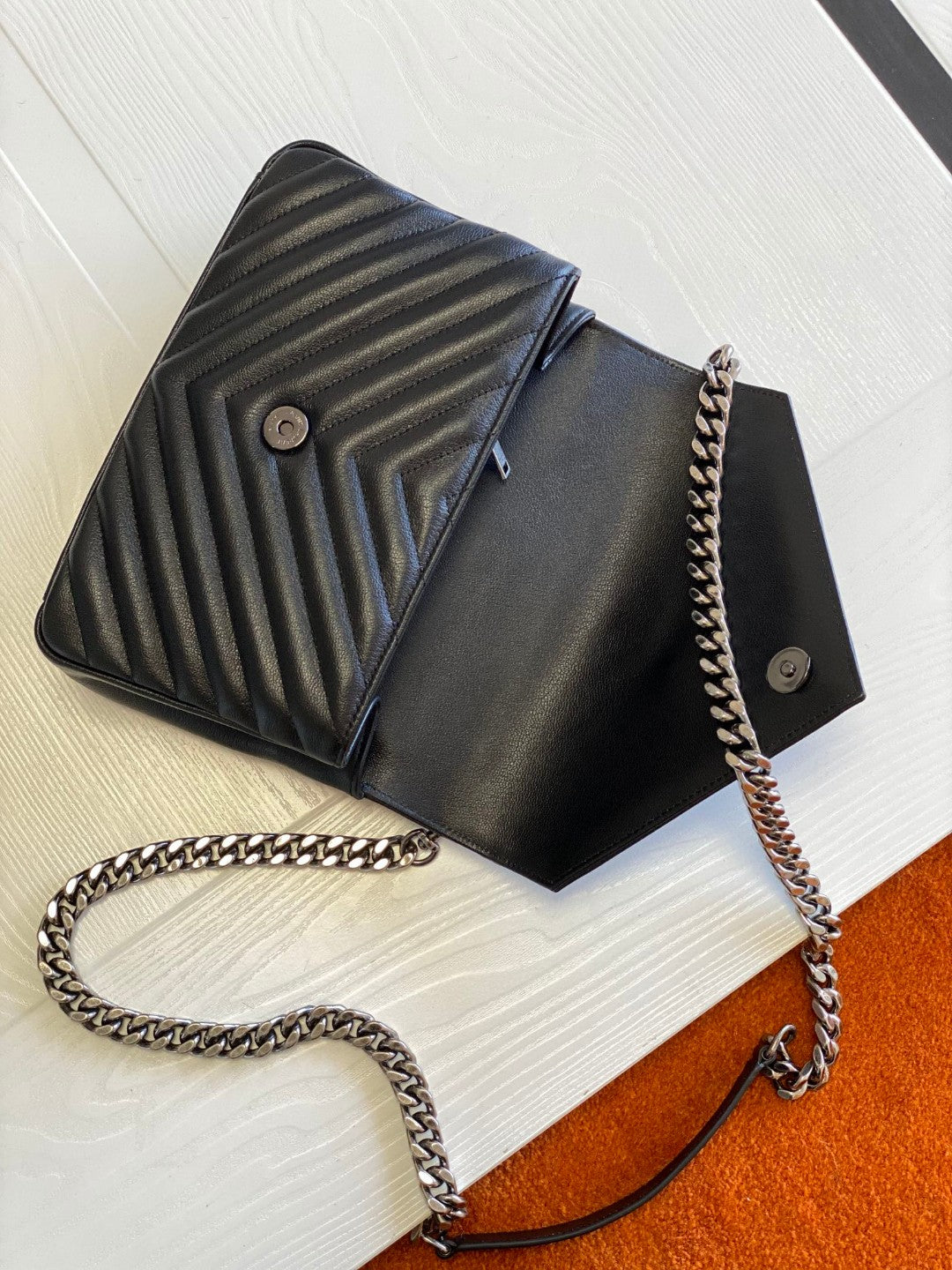 Saint Laurent College Medium Quilted Leather Shoulder Bag - Black
