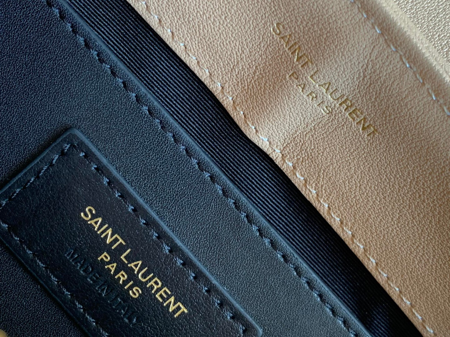Saint Laurent Loulou Small Quilted Shoulder Bag in Beige Leather