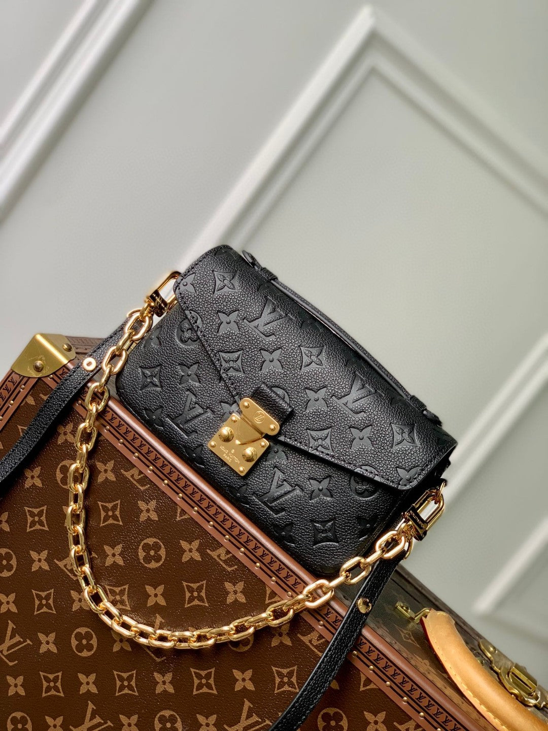 Louis Vuitton Pochette Métis Monogram Empreinte Black Leather Bag