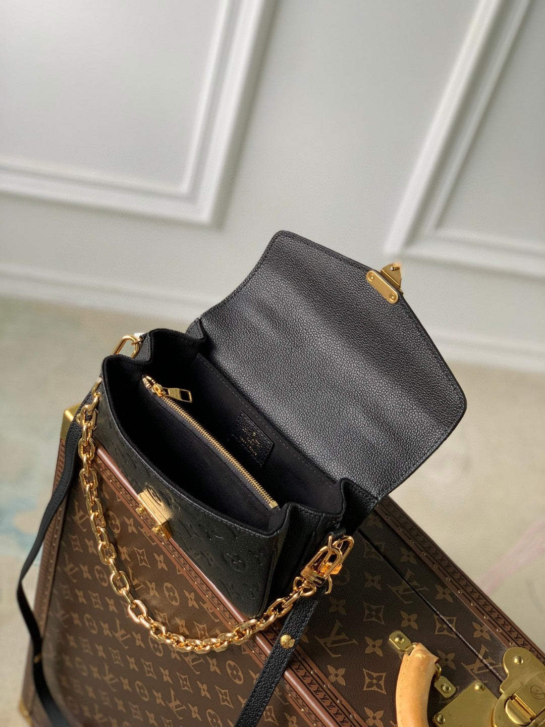 Louis Vuitton Pochette Métis Monogram Empreinte Black Leather Bag