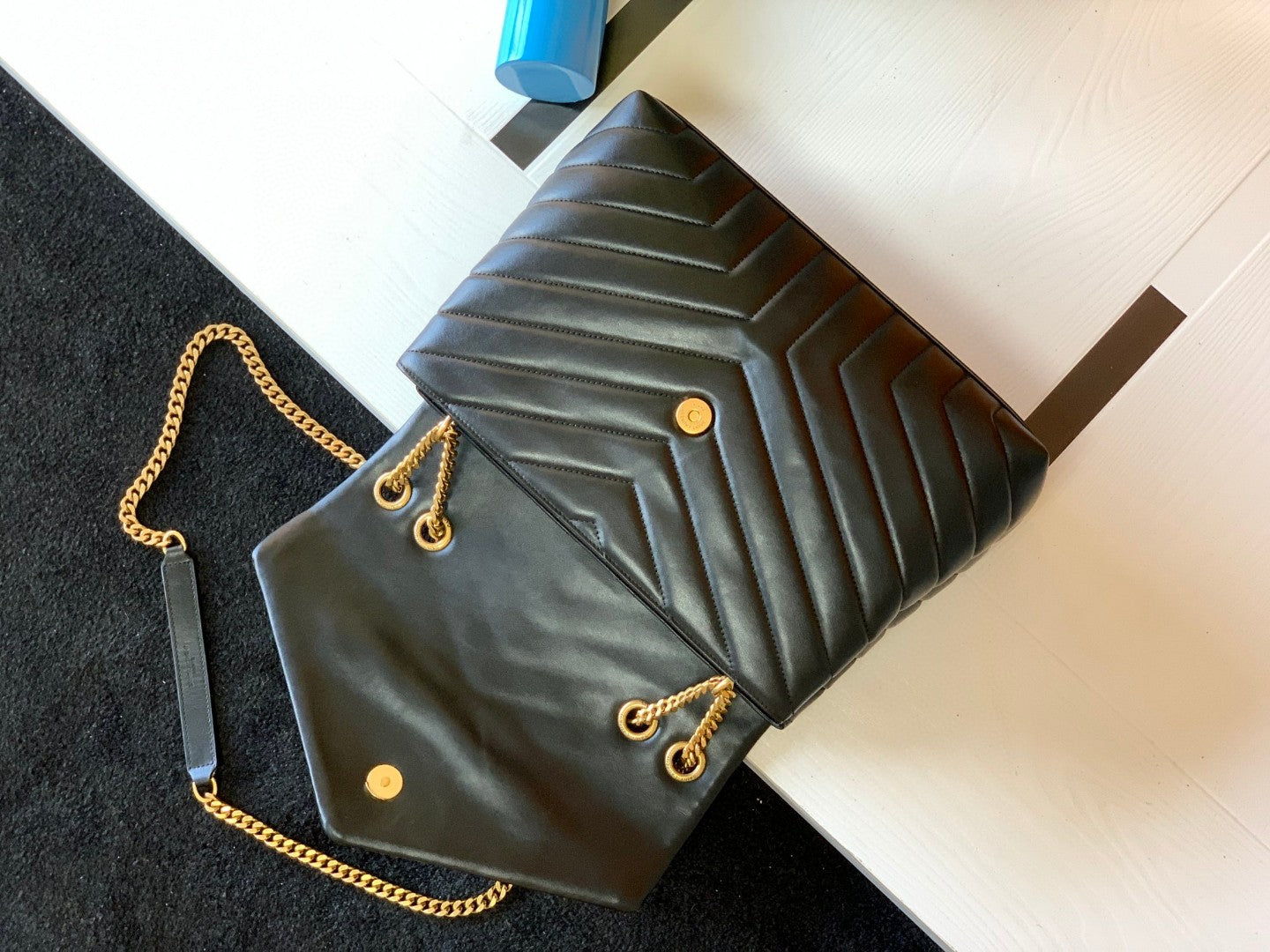 Saint Laurent Loulou Small Quilted Leather Shoulder Bag - Black
