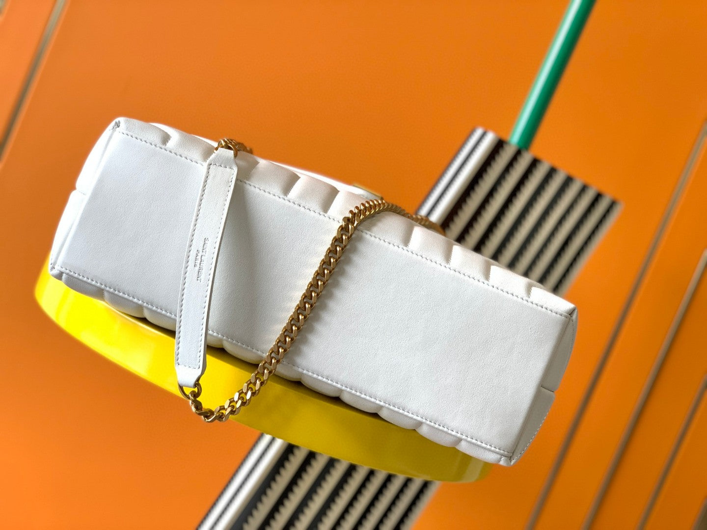 Saint Laurent Loulou Small Shoulder Bag in Quilted White Leather