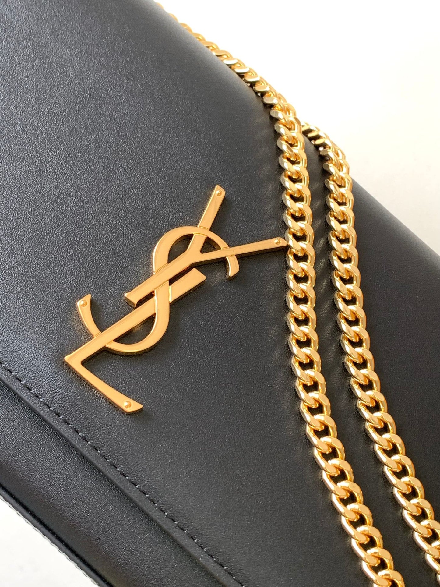 Saint Laurent Kate Small Chain Bag in Black Leather with Gold Hardware