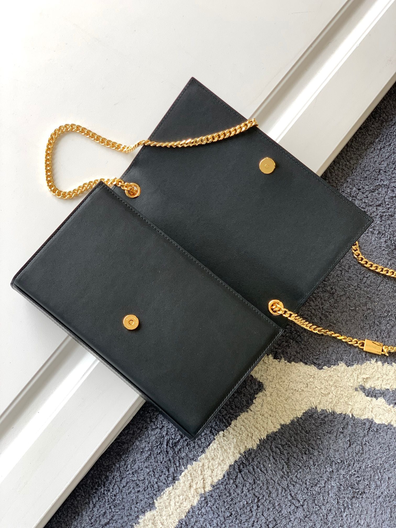 Saint Laurent Kate Small Chain Bag in Black Leather with Gold Hardware