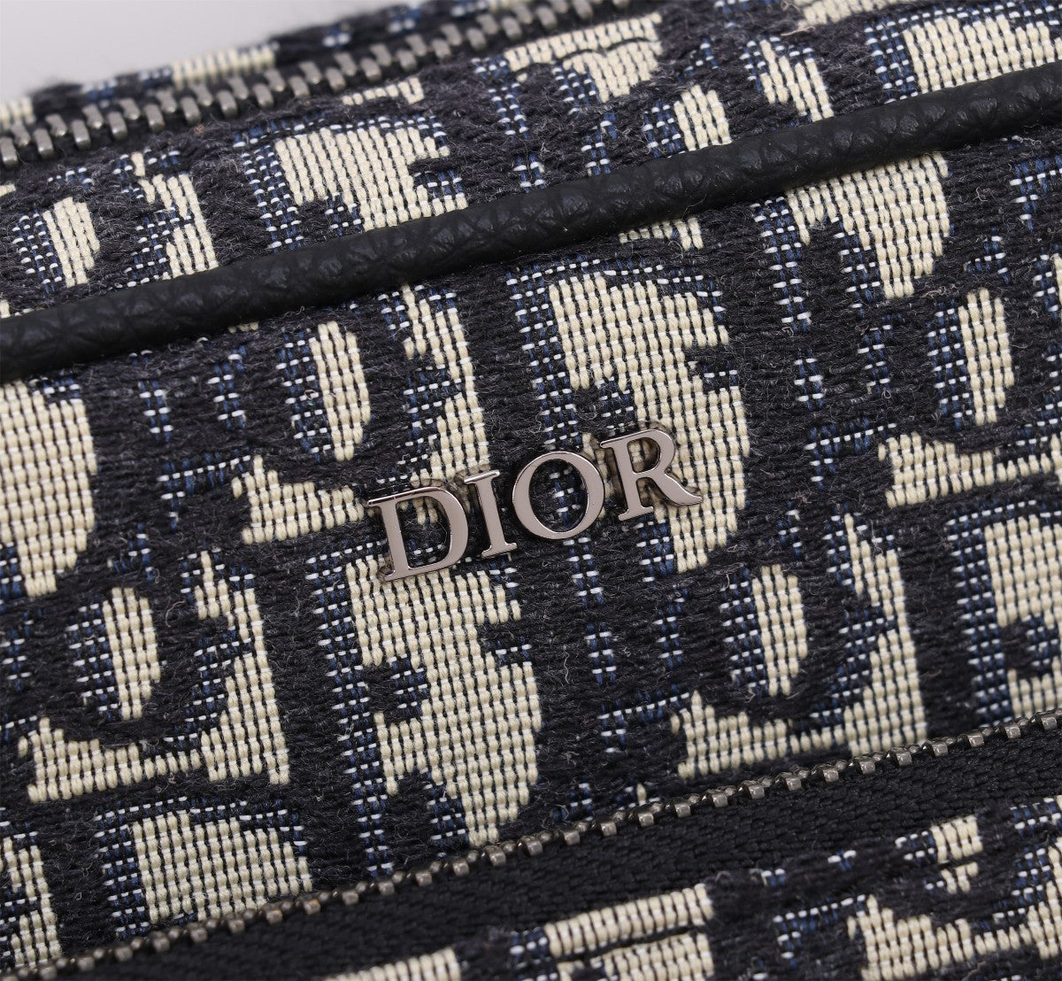 Dior Oblique Jacquard Messenger Bag with Removable Pouch - Black and Beige