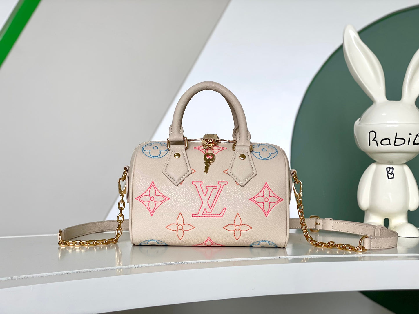 Louis Vuitton Nano Speedy Monogram Empreinte Pastel Pink Handbag
