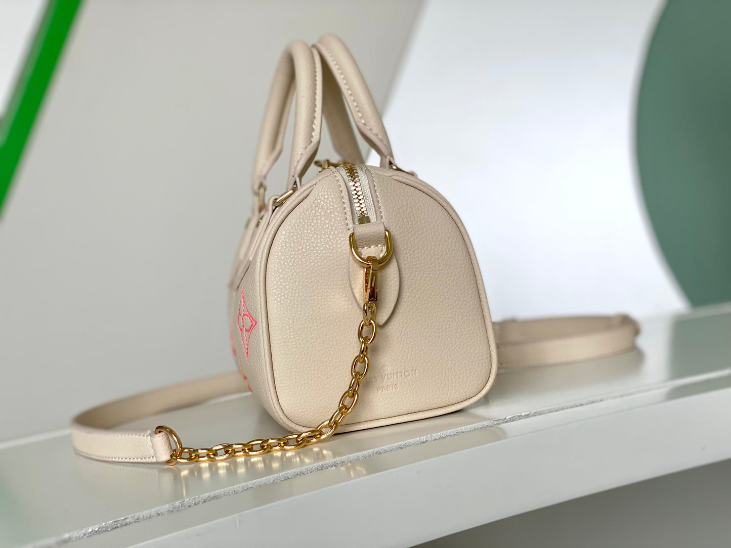 Louis Vuitton Nano Speedy Monogram Empreinte Pastel Pink Handbag