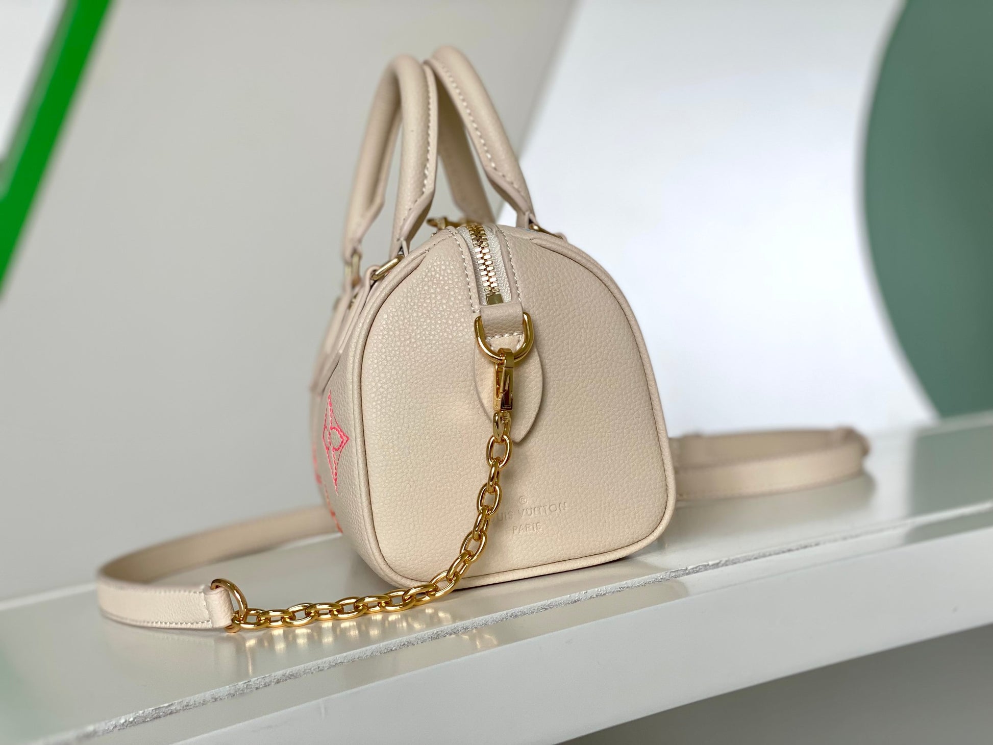 Louis Vuitton Nano Speedy Monogram Empreinte Pastel Pink Handbag