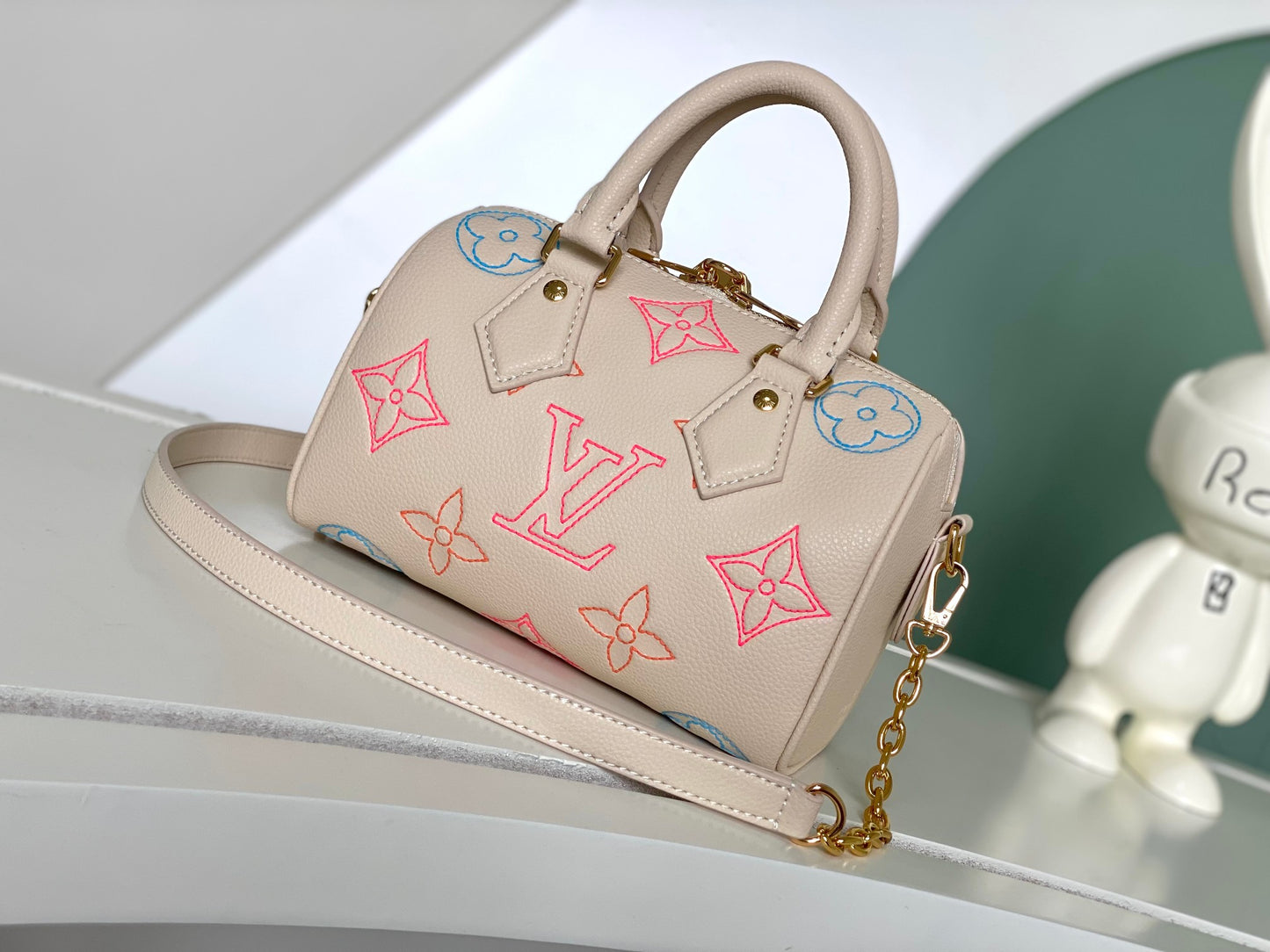 Louis Vuitton Nano Speedy Monogram Empreinte Pastel Pink Handbag