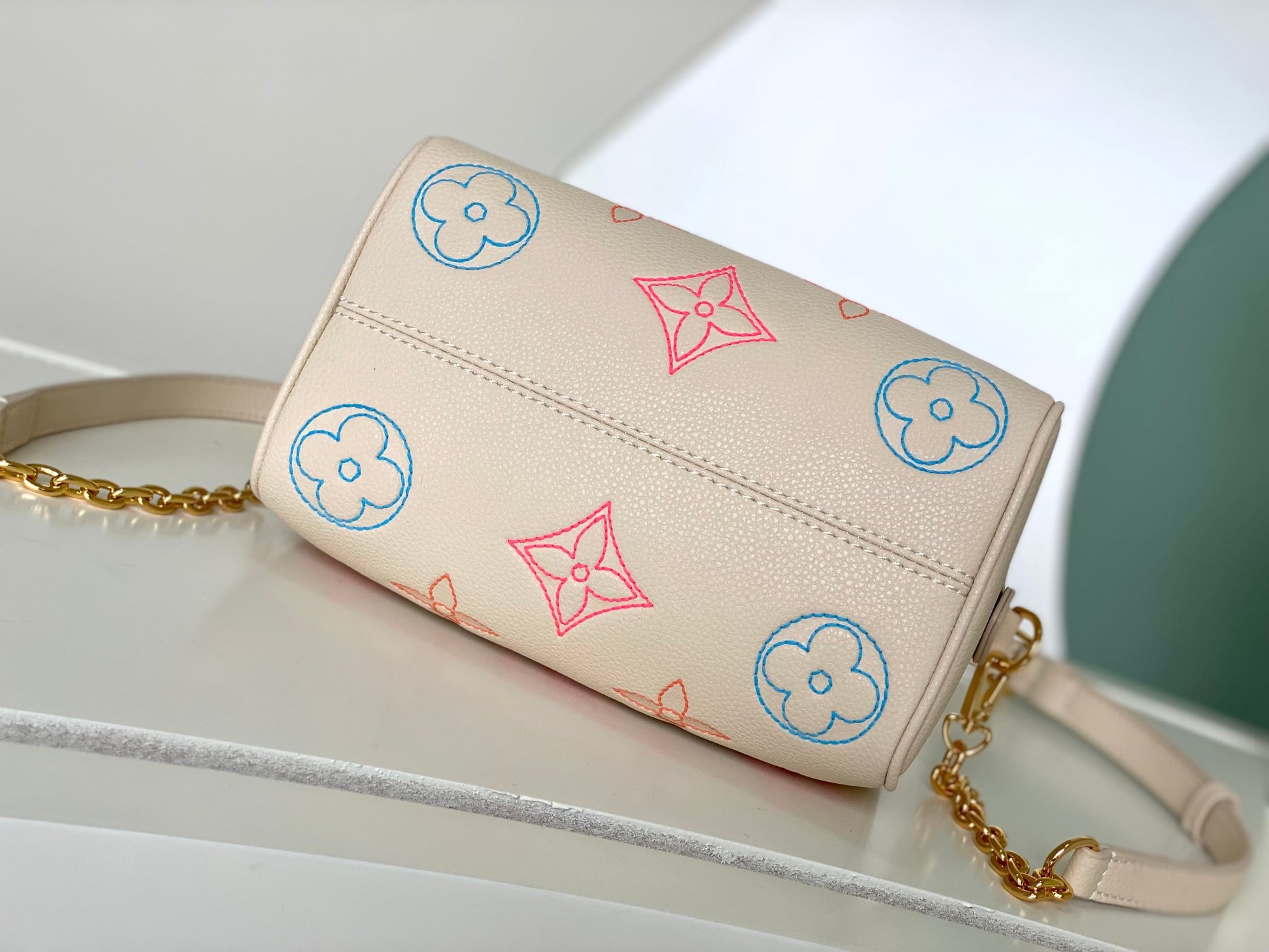 Louis Vuitton Nano Speedy Monogram Empreinte Pastel Pink Handbag