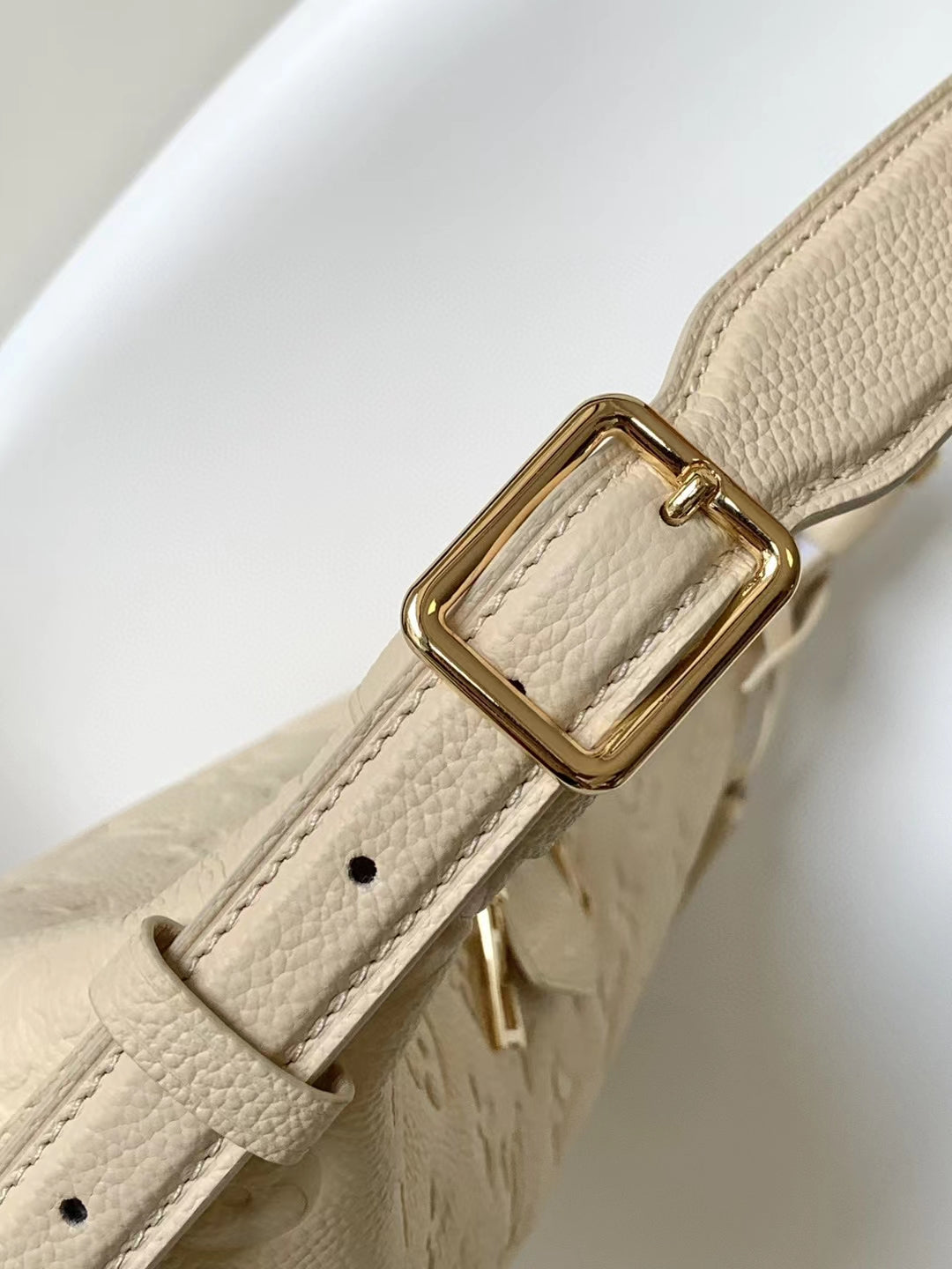 Louis Vuitton Bagatelle Monogram Empreinte Leather Shoulder Bag - Cream