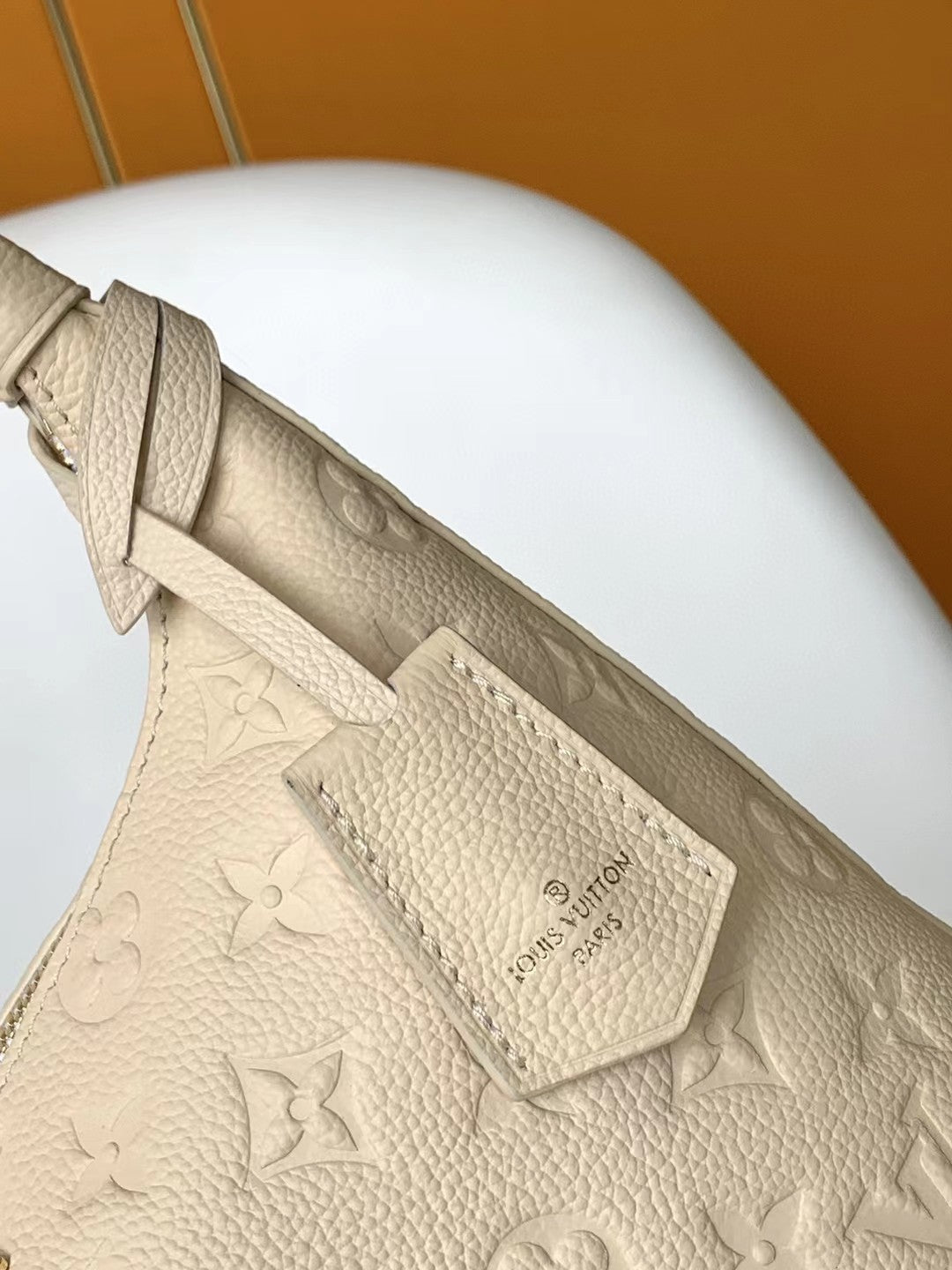 Louis Vuitton Bagatelle Monogram Empreinte Leather Shoulder Bag - Cream