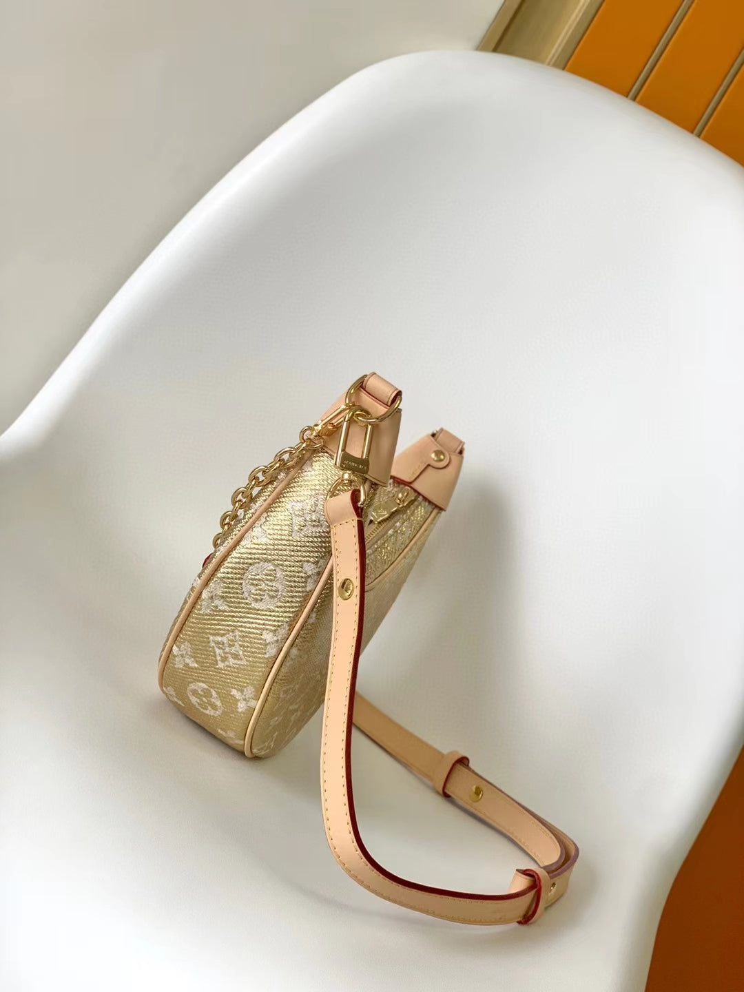 Louis Vuitton Monogram Empreinte Loop Bag - Beige Crescent Handbag