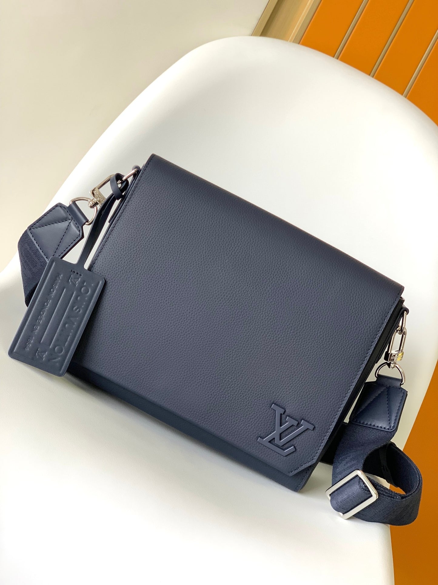 Louis Vuitton Men's Fastline Messenger Bag - Navy Blue Aerogram Leather