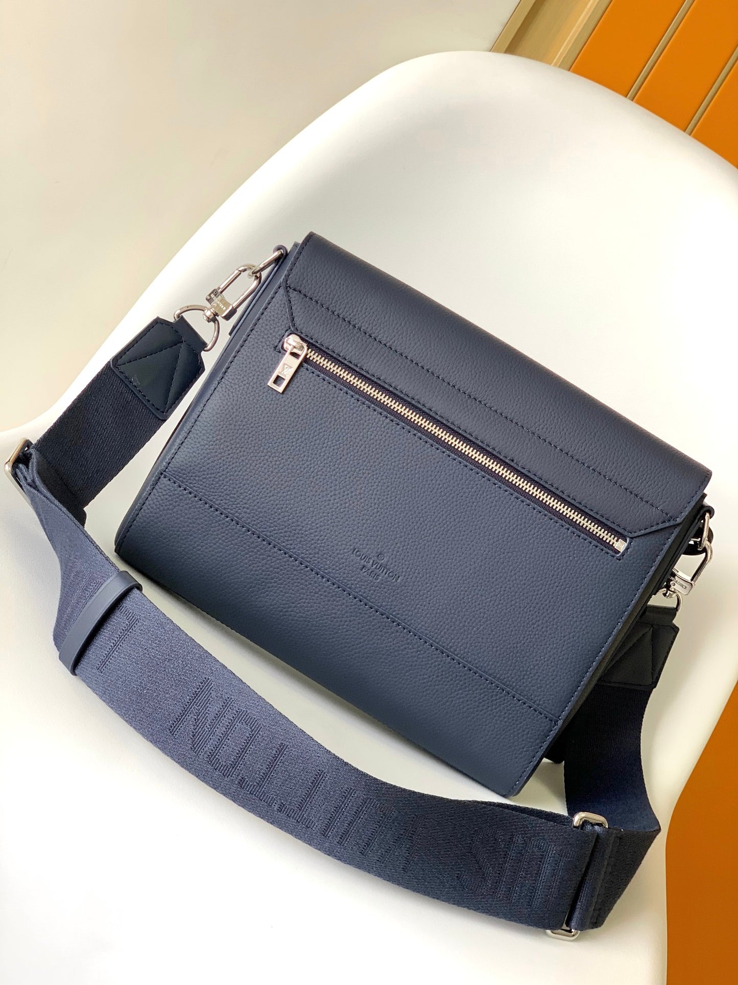 Louis Vuitton Men's Fastline Messenger Bag - Navy Blue Aerogram Leather