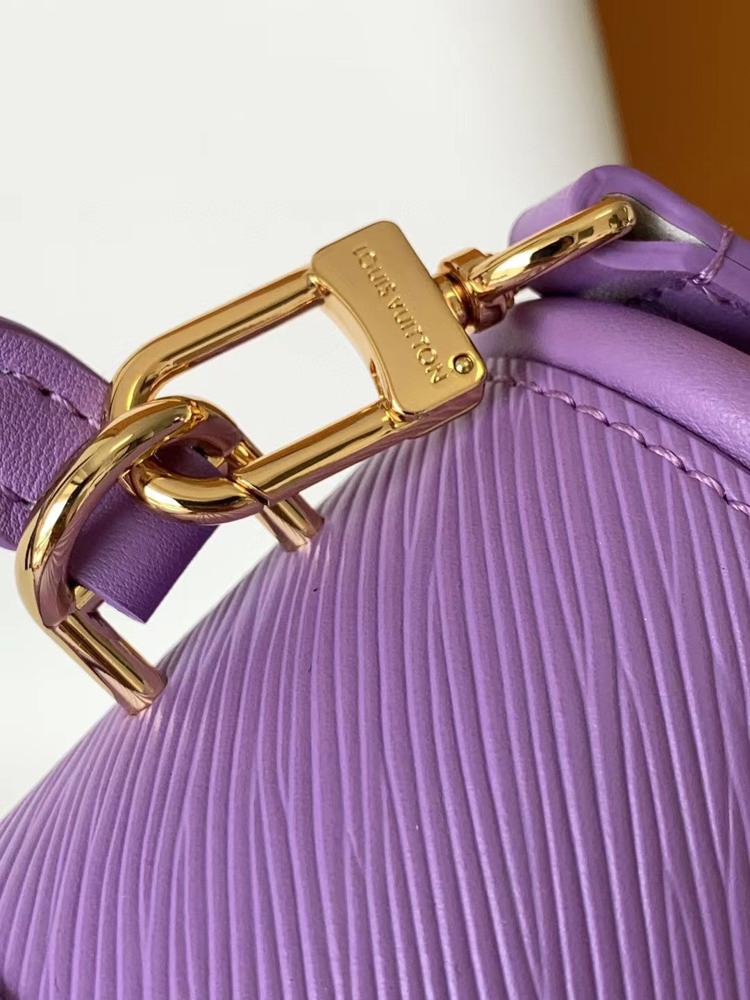Mini Purple Textured Leather Handbag with Gold-Tone Hardware and Top Handle