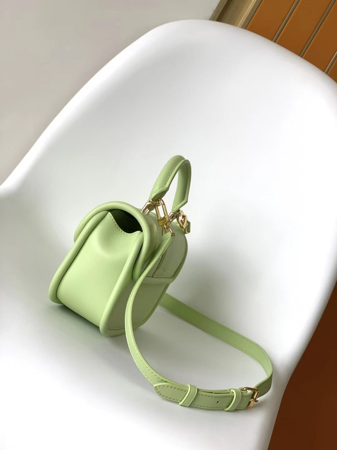 Louis Vuitton Saumur BB Mahina Leather Handbag - Pale Green