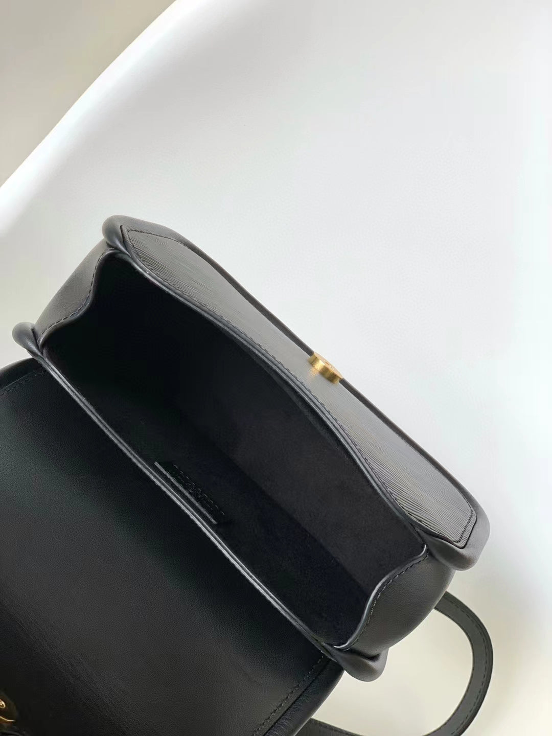 Elegant Black Leather Mini Top-Handle Handbag with Gold-Tone Hardware