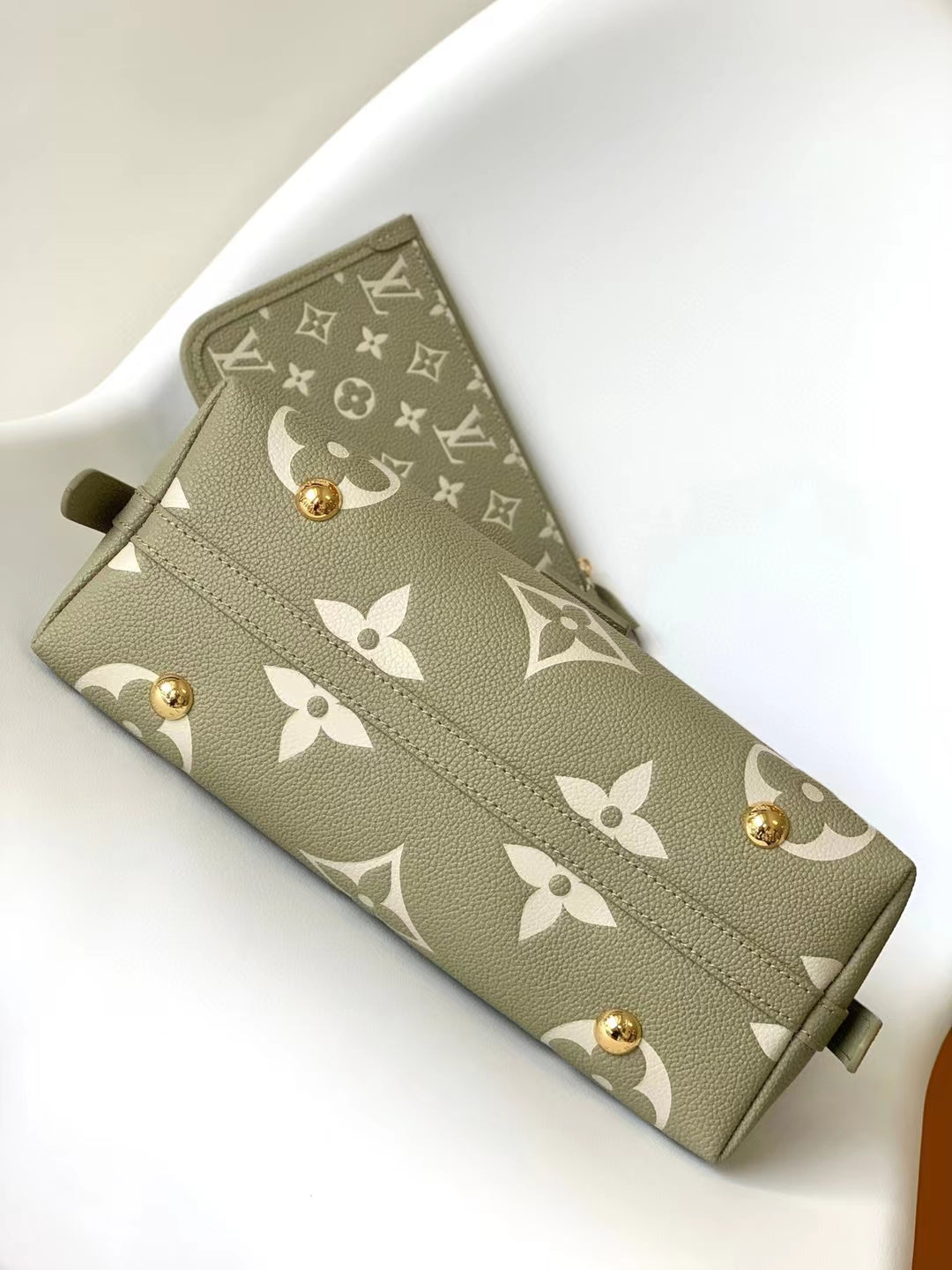 Louis Vuitton Carryall PM Monogram Empreinte Leather Shoulder Bag - Olive Green