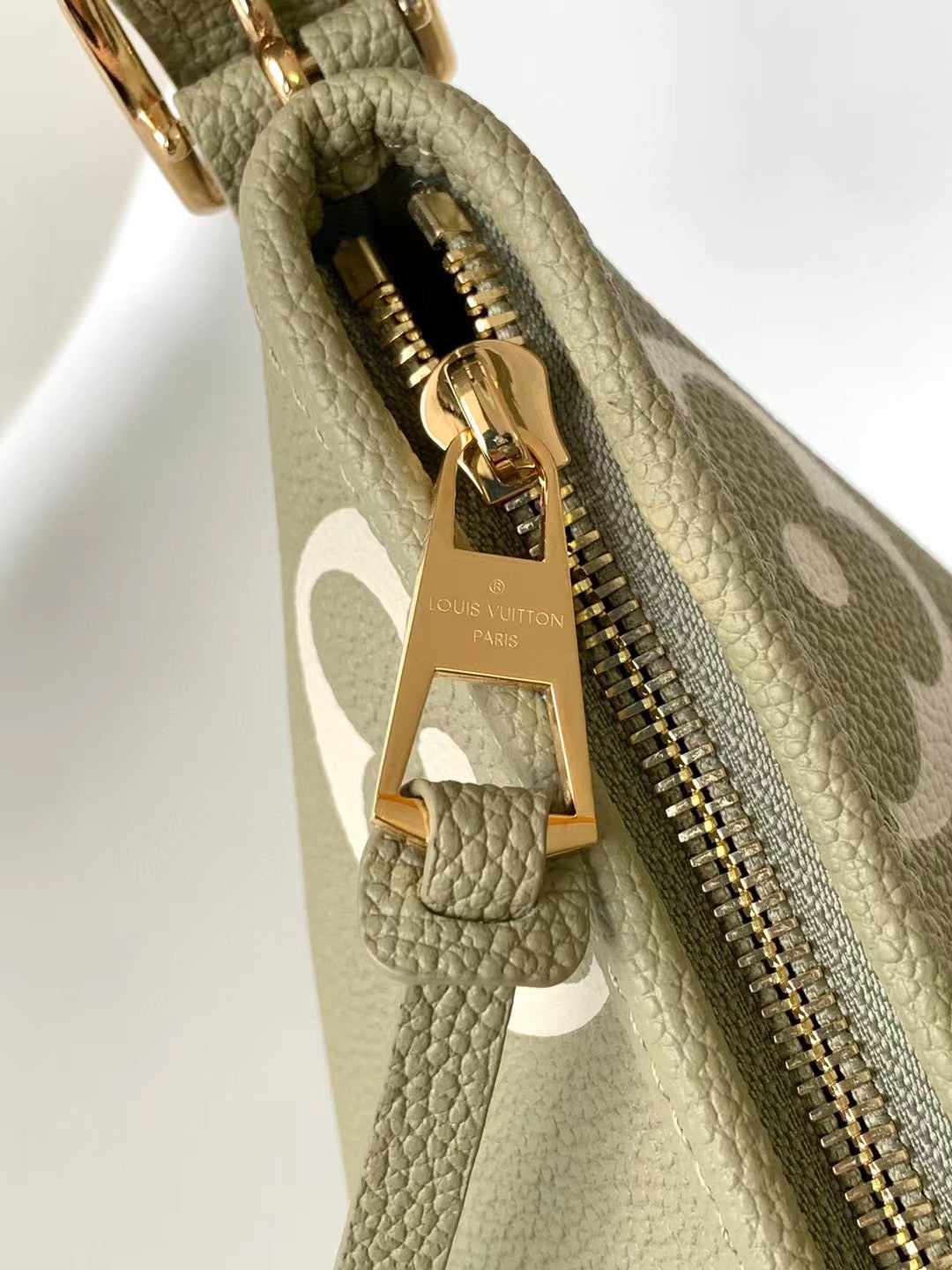 Louis Vuitton Carryall PM Monogram Empreinte Leather Shoulder Bag - Olive Green