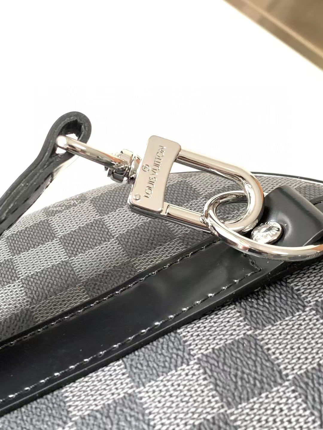 Louis Vuitton Grey Checkerboard Travel Duffle Bag with Shoulder Strap