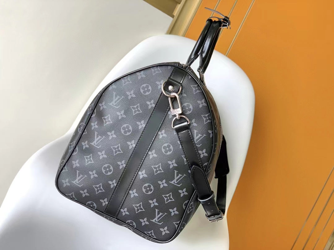 Louis Vuitton Keepall Bandoulière 50 Monogram Eclipse Canvas Travel Bag