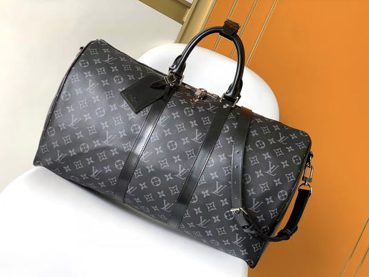 Louis Vuitton Monogram Eclipse Keepall Bandoulière 50 Travel Bag