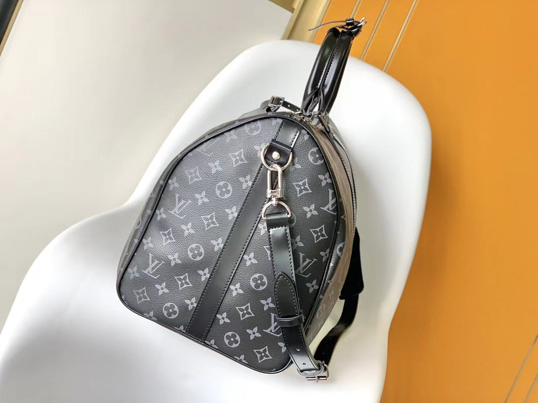 Louis Vuitton Monogram Eclipse Keepall Bandoulière 50 Travel Bag