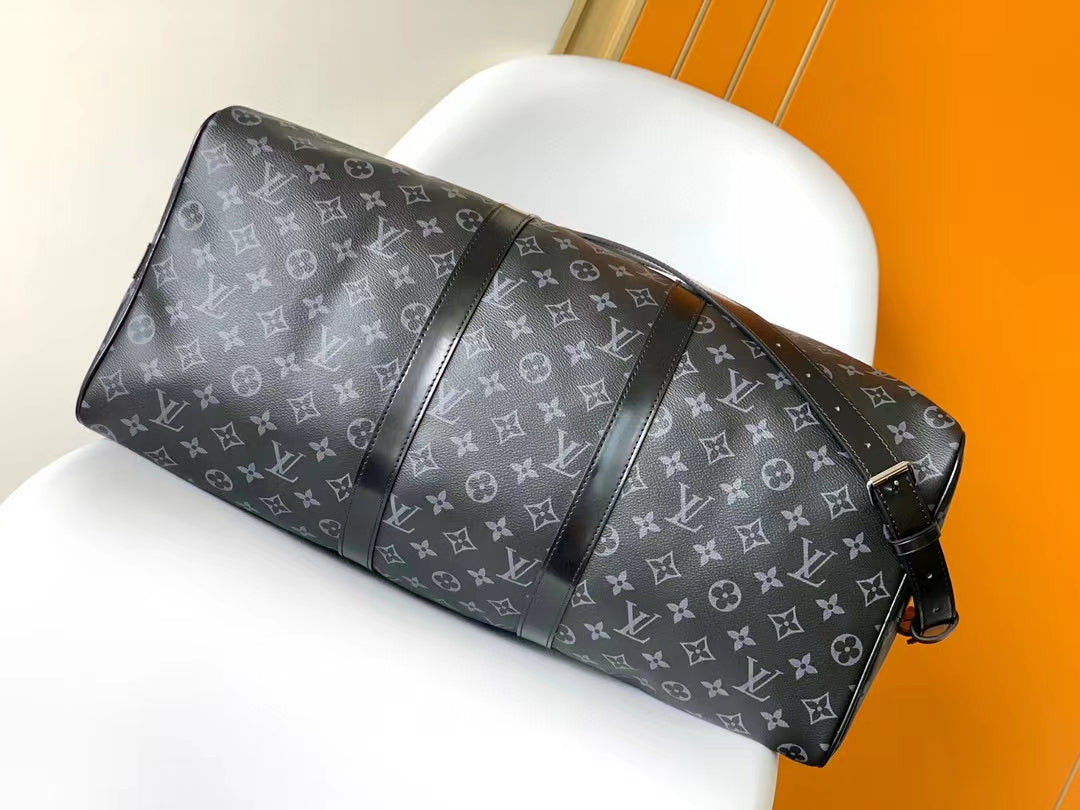 Louis Vuitton Monogram Eclipse Keepall Bandoulière 50 Travel Bag