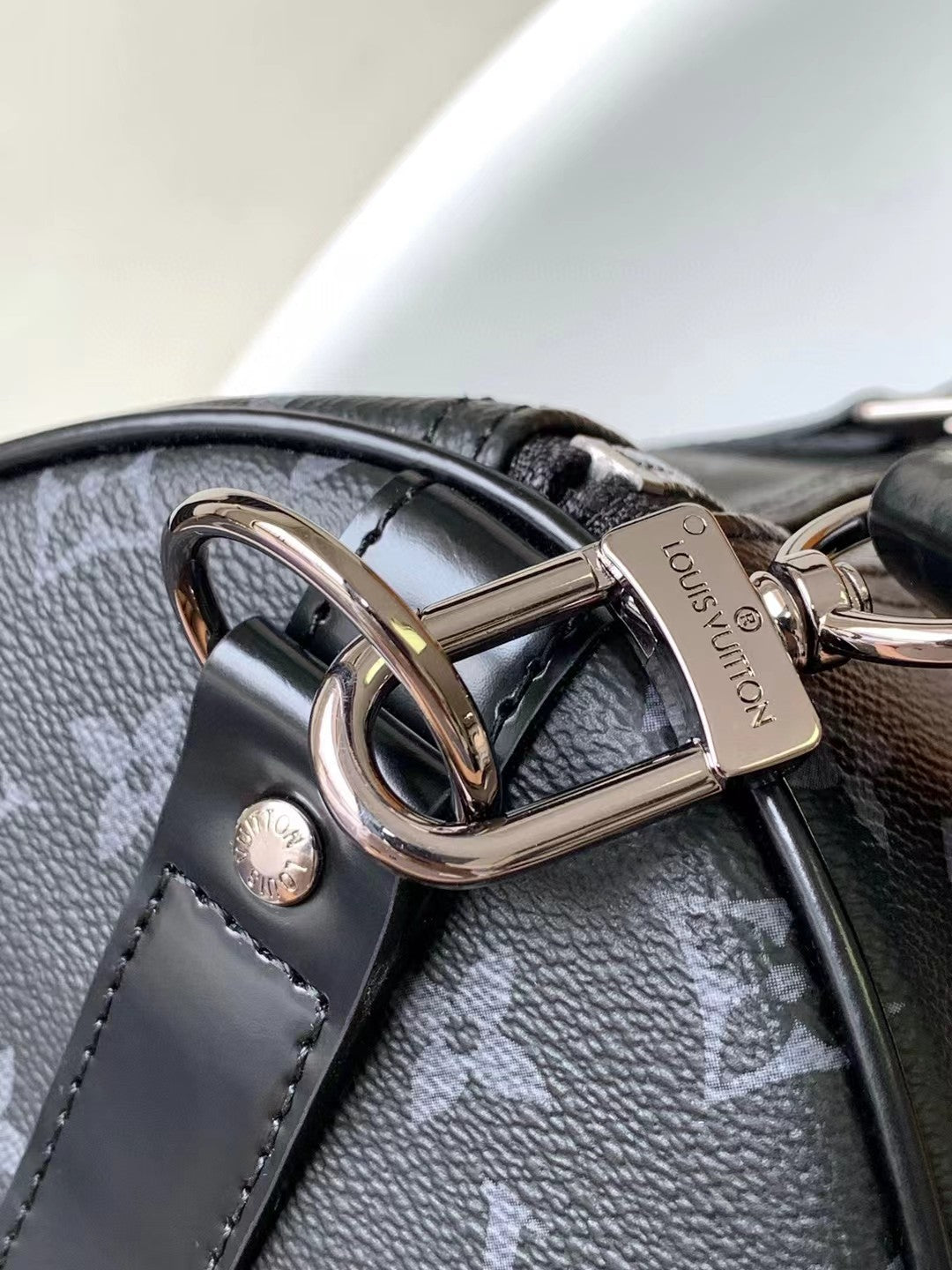 Louis Vuitton Keepall Bandoulière 50 Monogram Eclipse Canvas Duffle Bag
