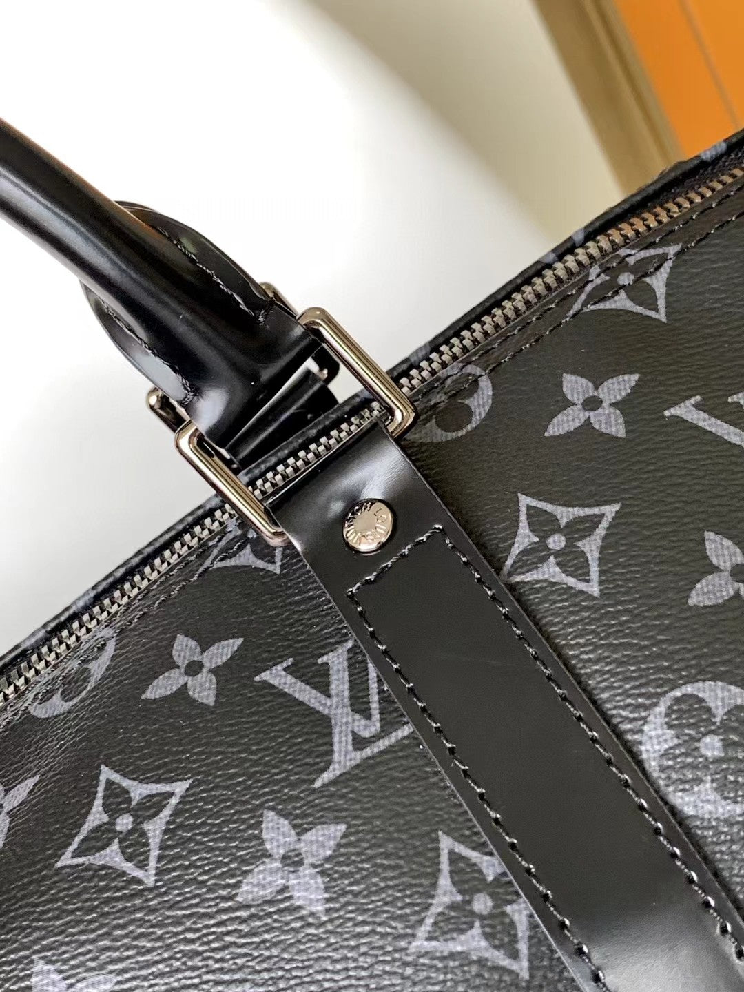 Louis Vuitton Keepall Bandoulière 50 Monogram Eclipse Canvas Duffle Bag