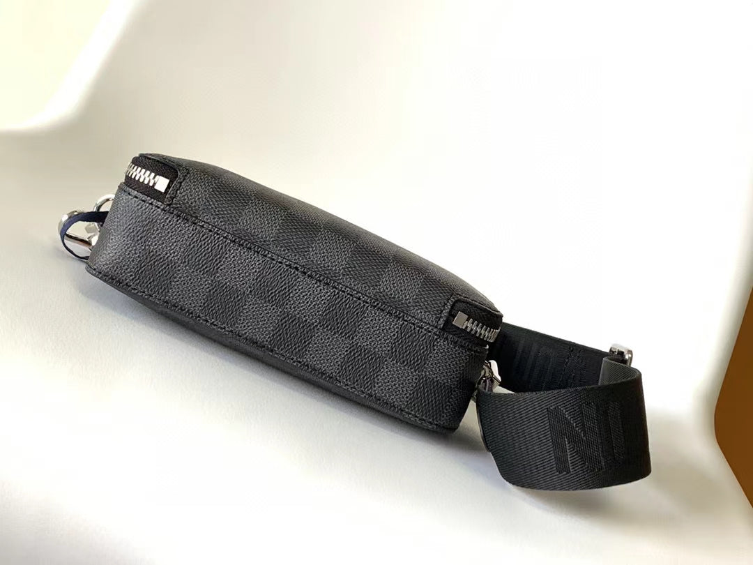 Louis Vuitton Alpha Wearable Wallet Damier Graphite Canvas Black Crossbody Bag