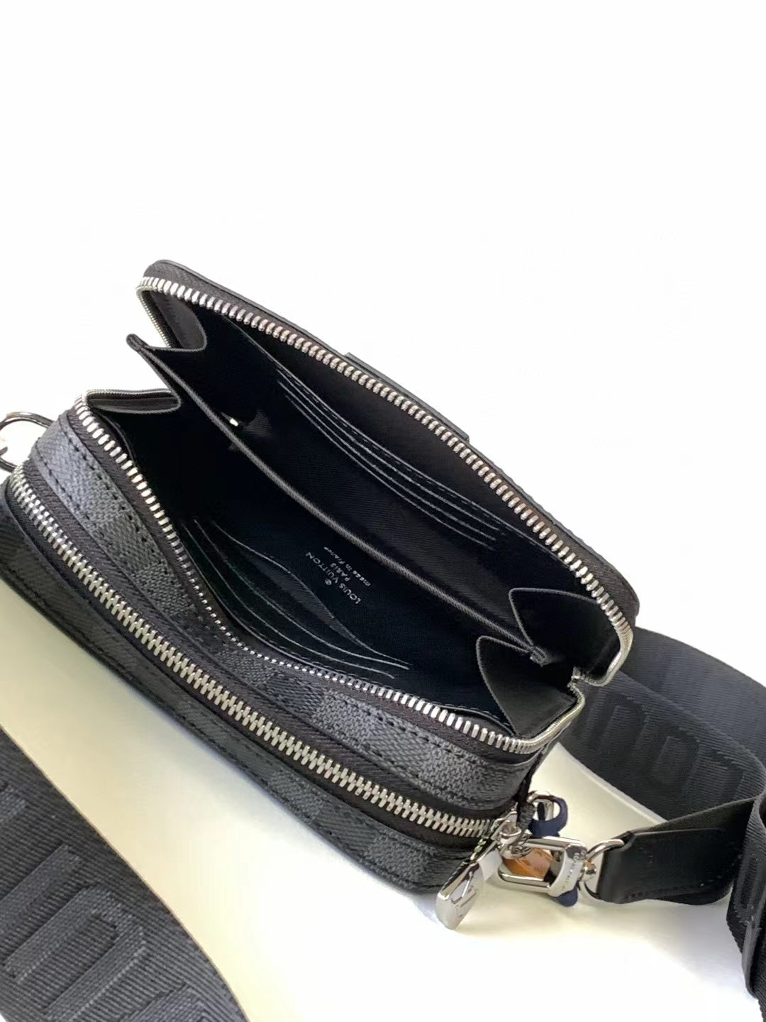 Louis Vuitton Alpha Wearable Wallet Damier Graphite Canvas Black Crossbody Bag