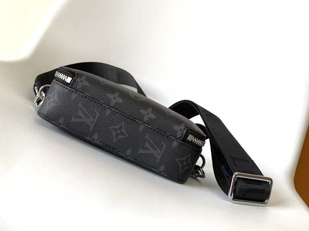 Louis Vuitton Dark Grey Monogram Print Canvas Crossbody Bag with Fabric Strap